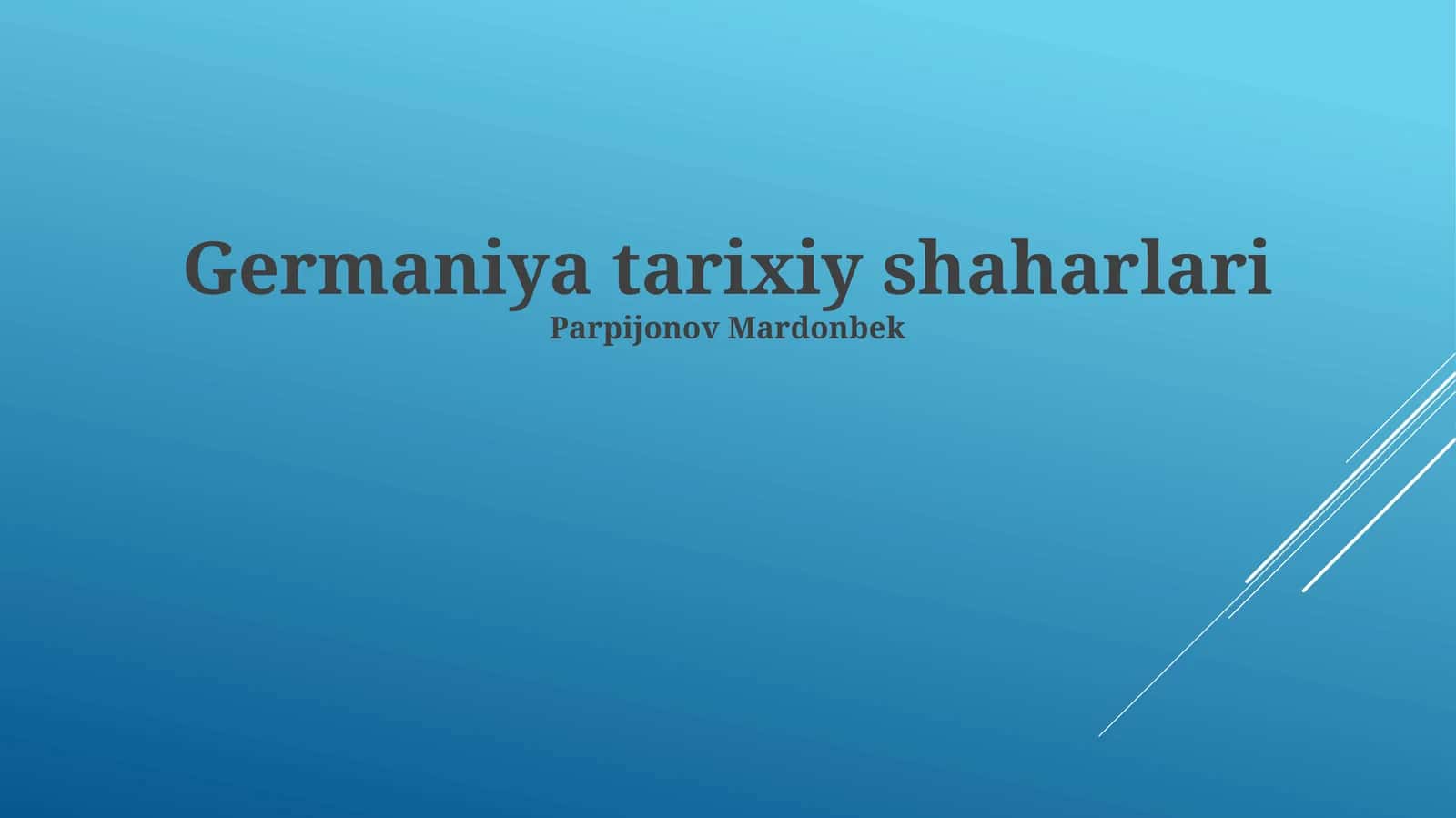 Germaniya tarixiy shaharlari