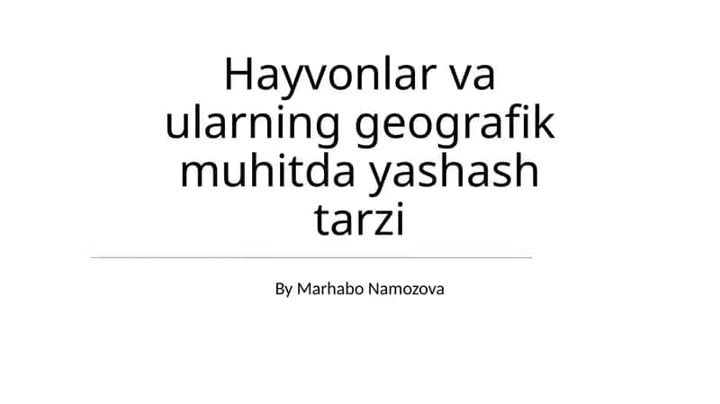 O'rmon do'stlari: Tojdan yergacha