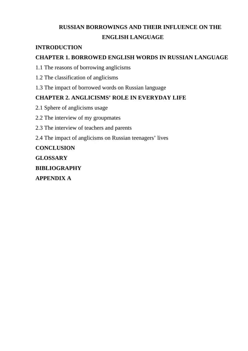 Russian Borrowings and Their Influence on the English Language