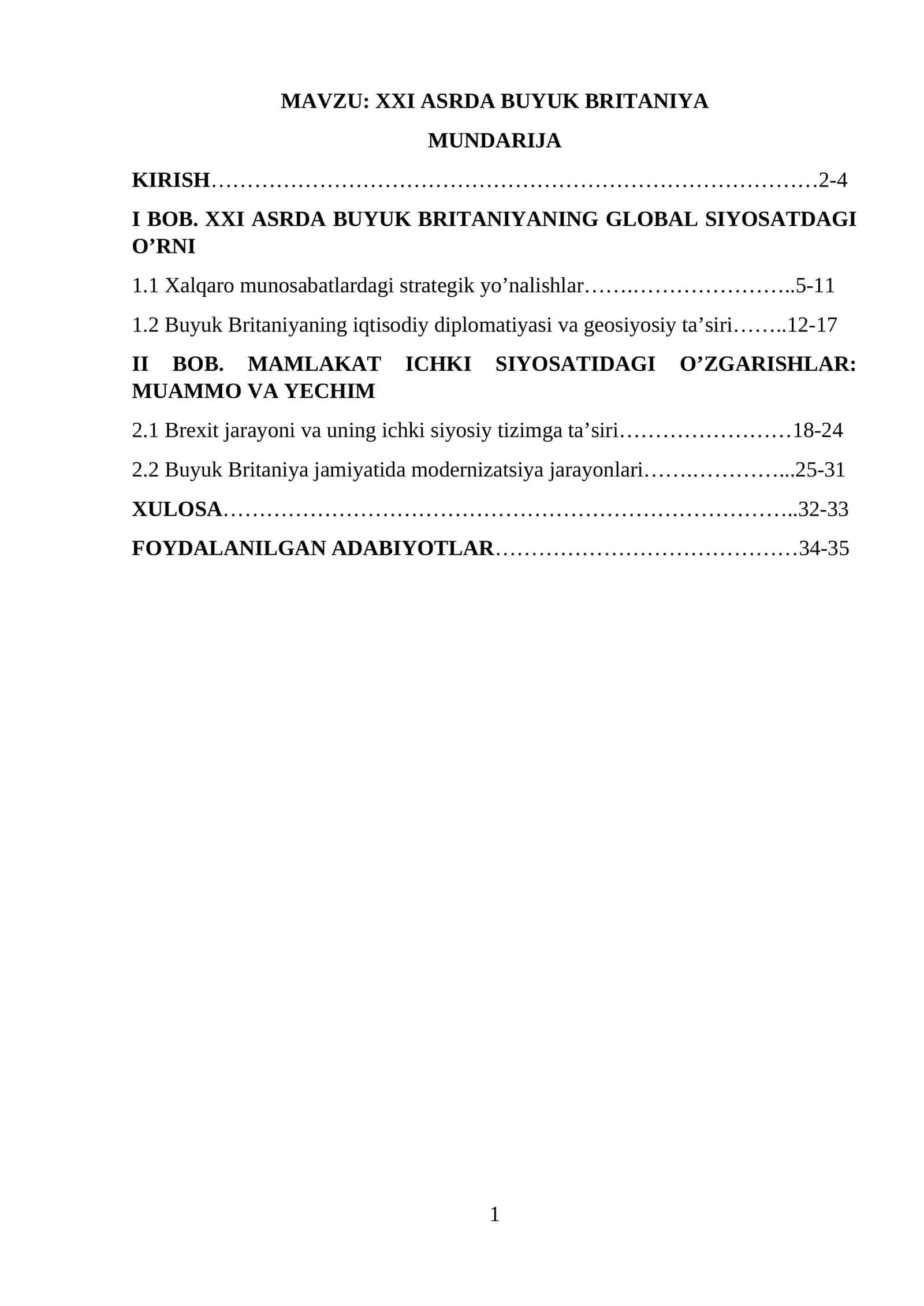 XXI ASRDA BUYUK BRITANIYA