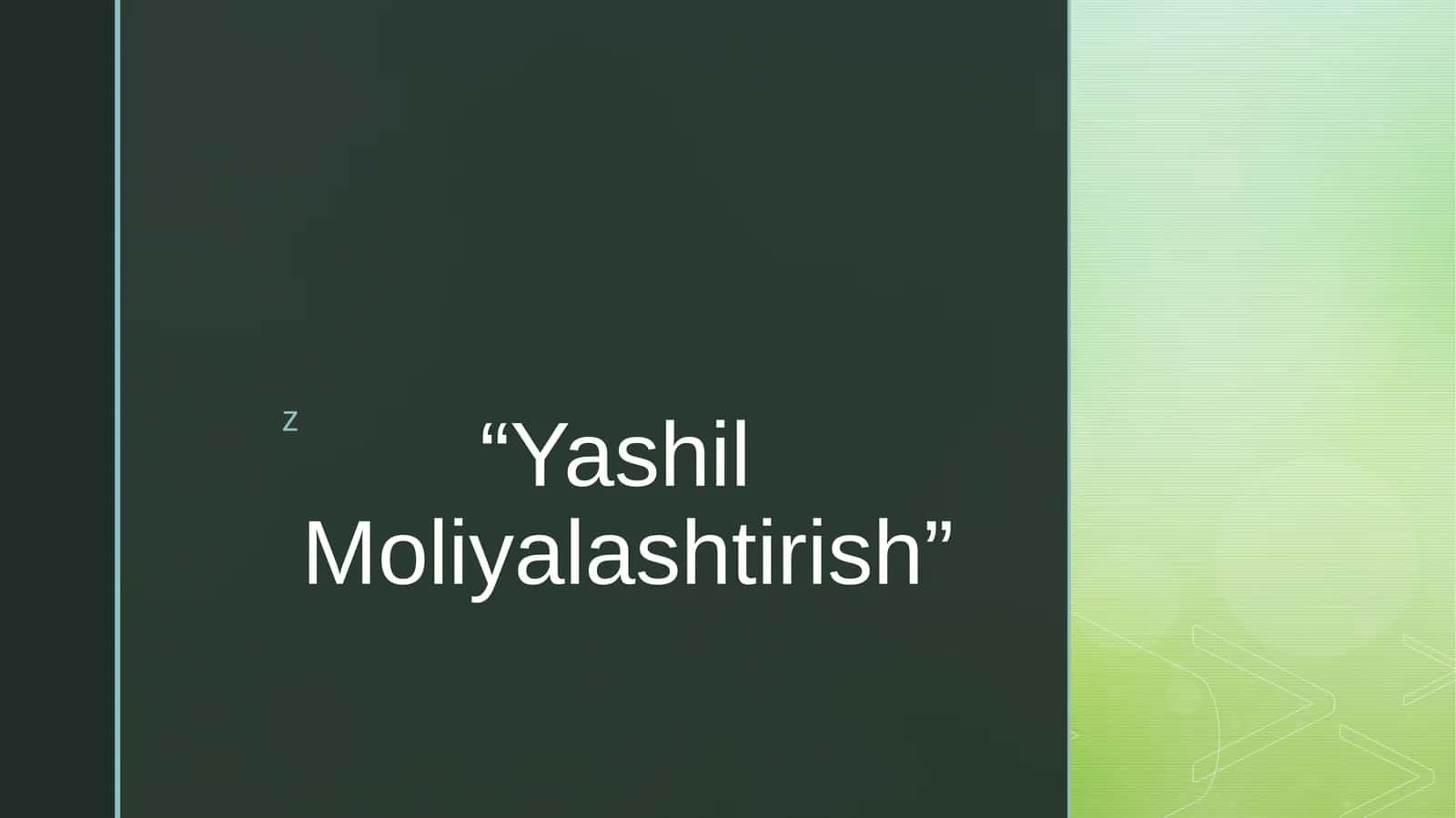 Yashil Moliyalashtirish
