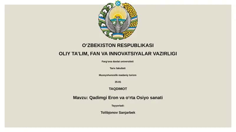 Qadimgi Eron va oʻrta Osiyo sanati