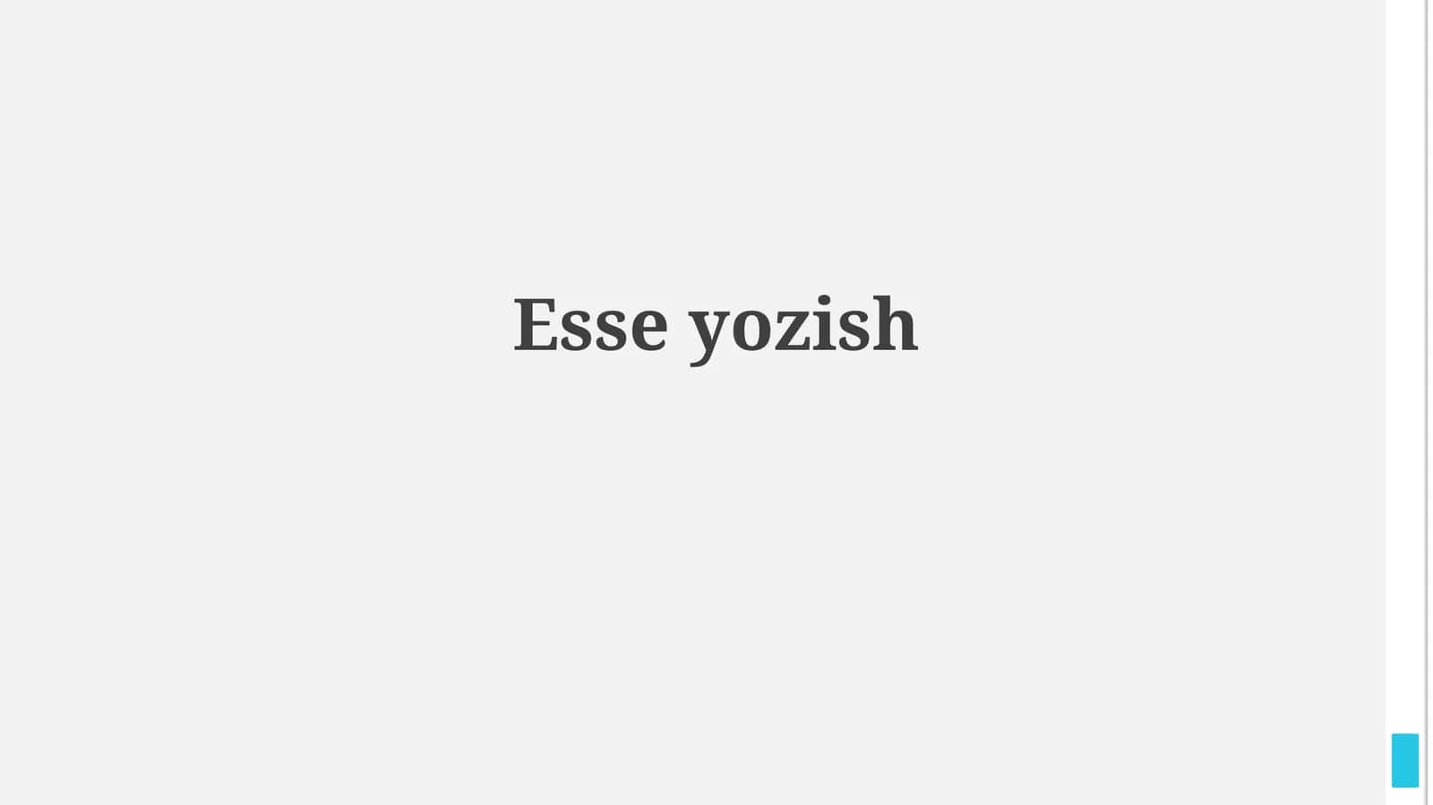 Esseyozish