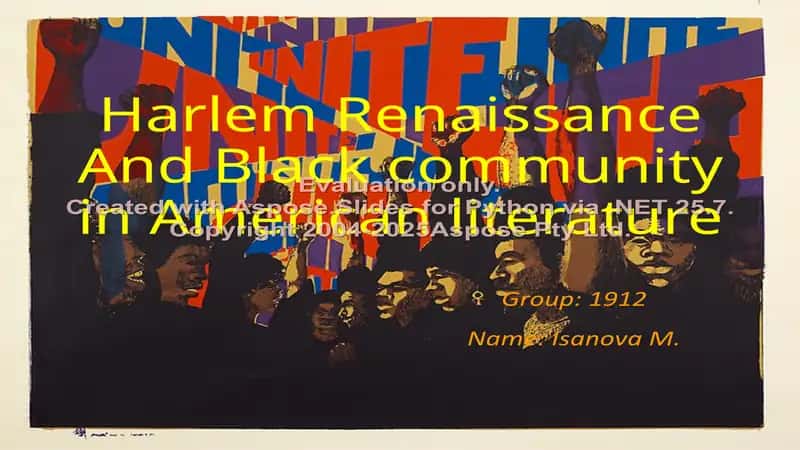 Harlem Renaissance And Black community in American literature