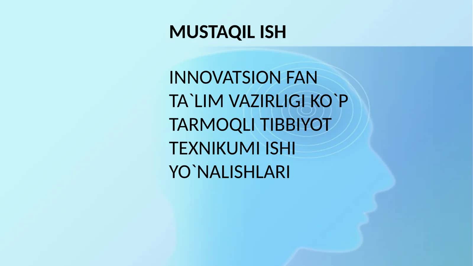 TIB BIYOLOGIYA TEXNIKUMI ISHI YO`NALISHLARI