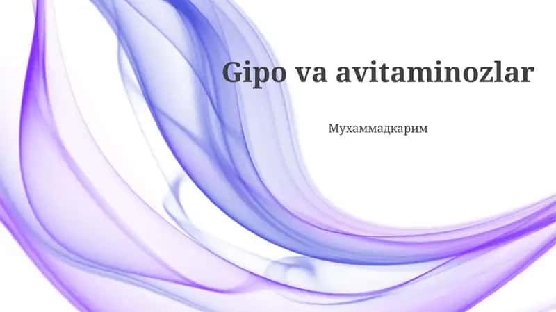 Gipo va avitaminozlar
