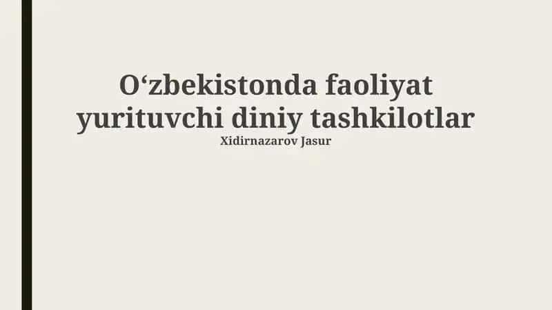 O'zbekistonda diniy tashkilotlar