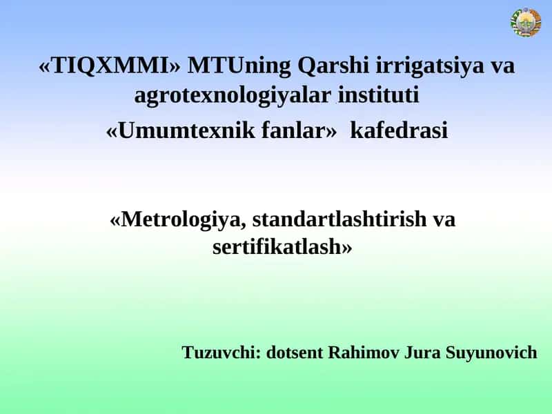 Standartlashtirish asoslari