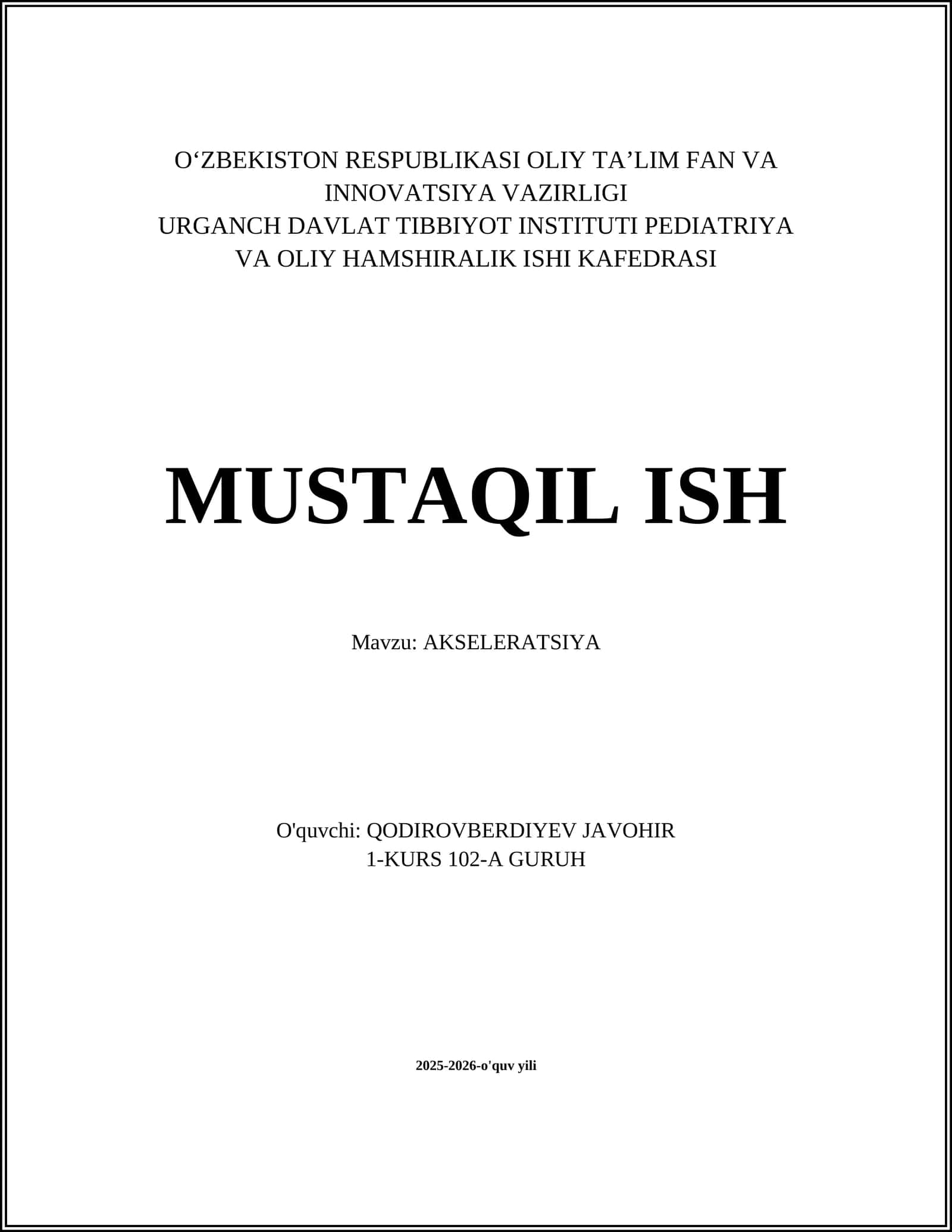AKSELERATSIYA
