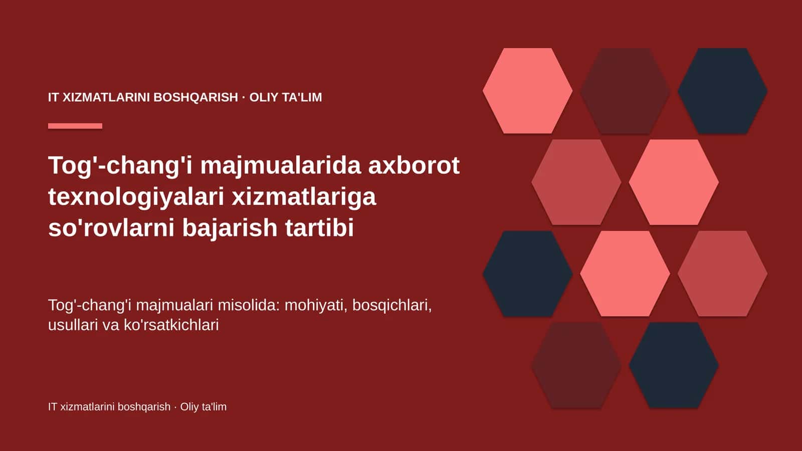 tog' chang'i majmualarida axborot texnologiyalari xizmatlariga so'rovlarni bajarish tartibi 7477