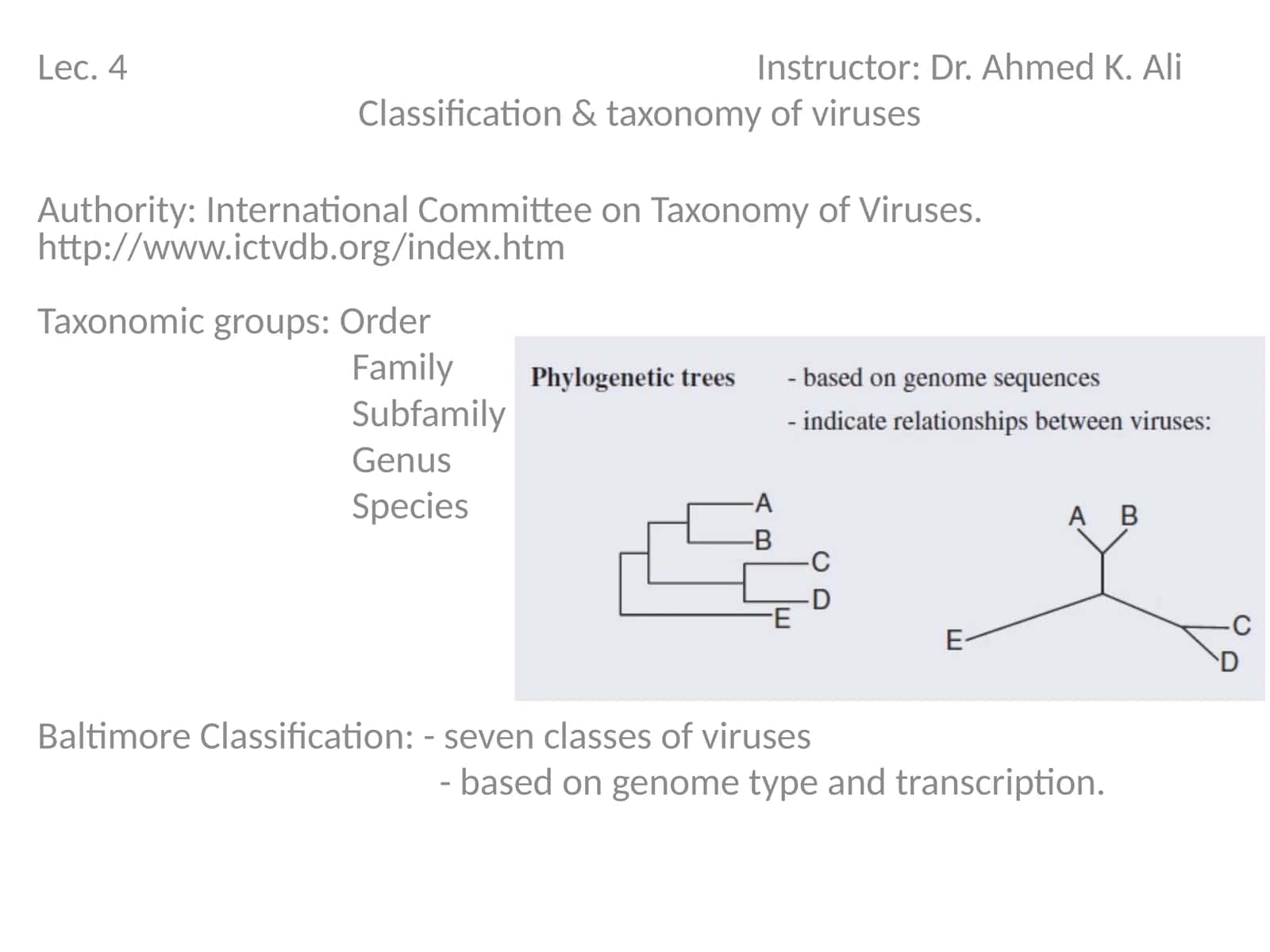 Classification & taxonomy of viruses