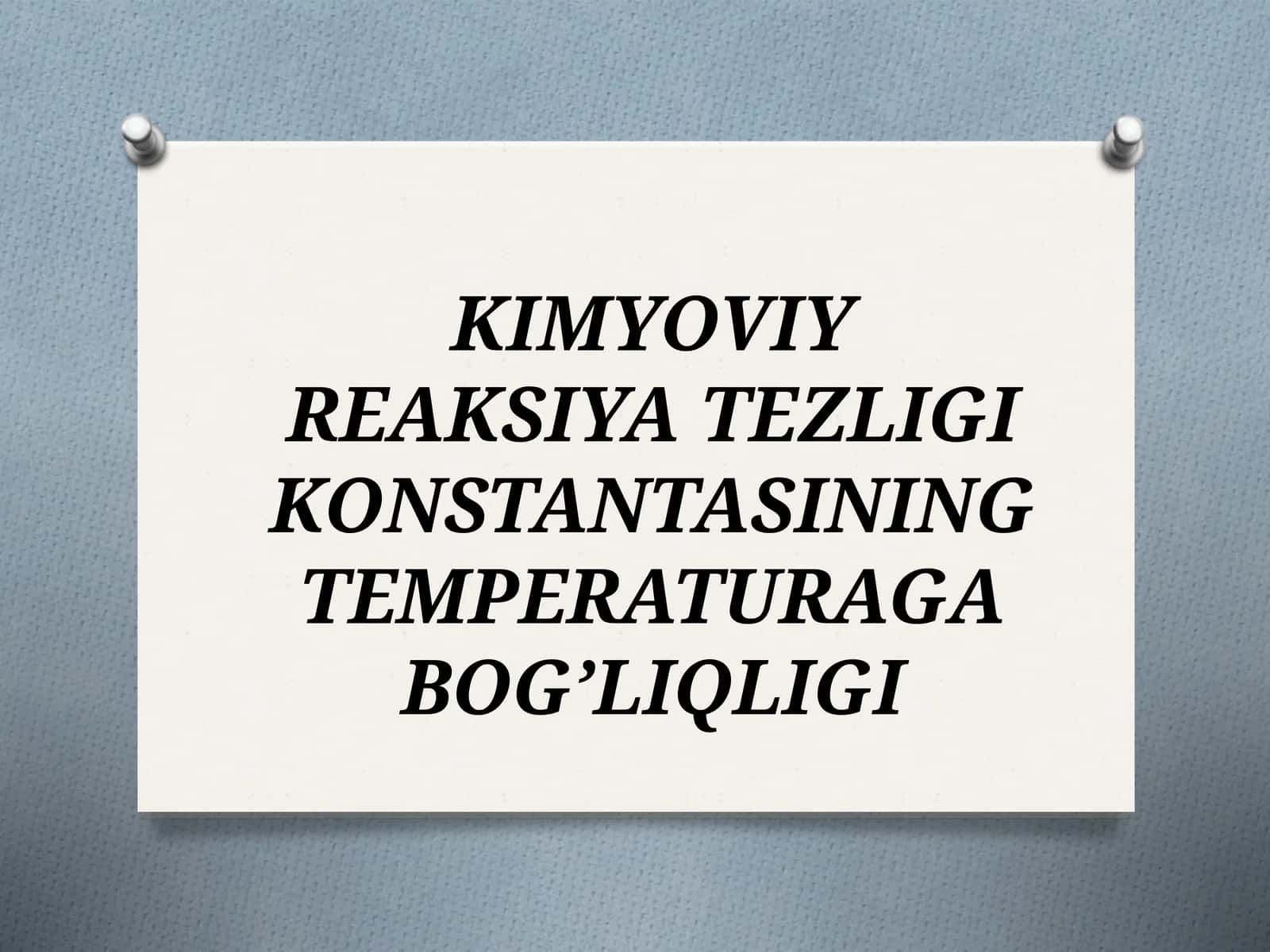 Kimyoviy reaksiyalar