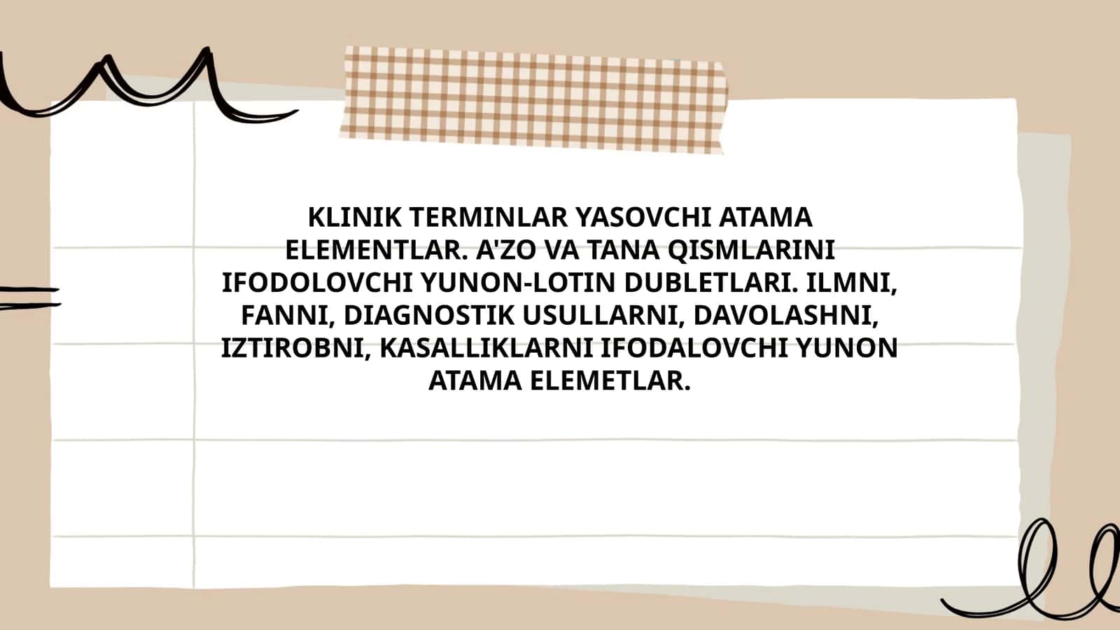 KLINIK TERMINLAR YASOVCHI ATAMA ELEMENTLAR