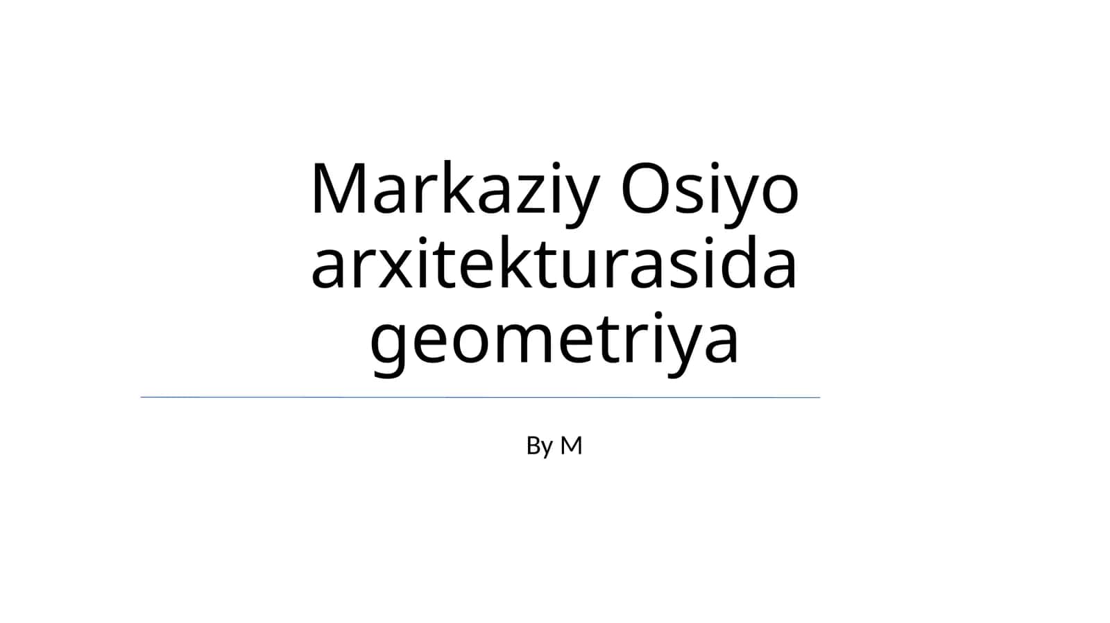 Markaziy Osiyo arxitekturasida geometriya