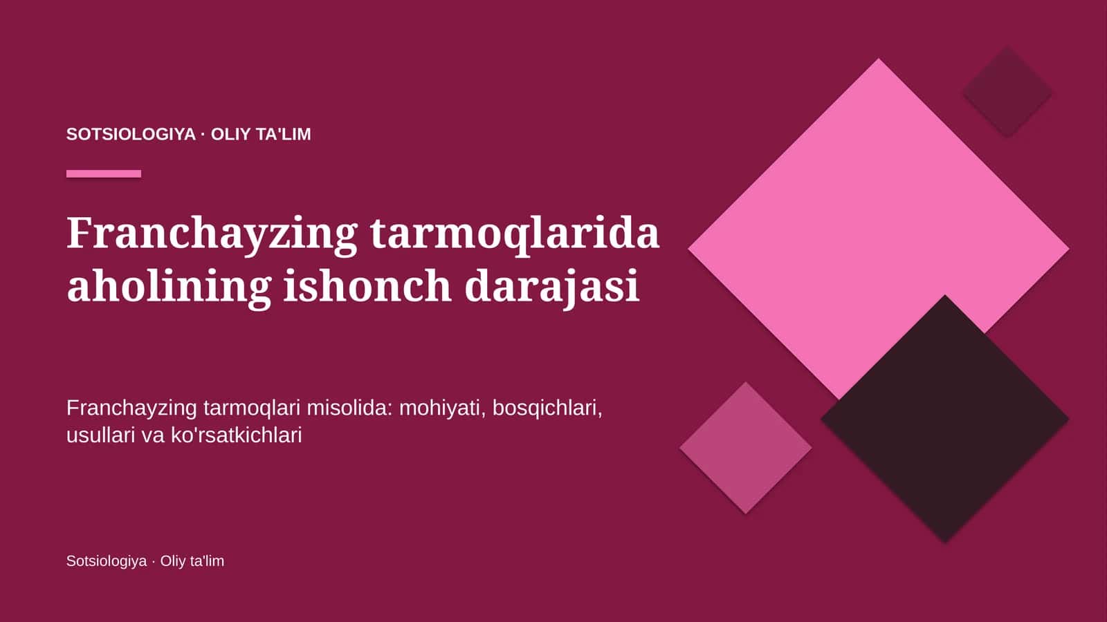 franchayzing tarmoqlarida aholining ishonch darajasi 1326
