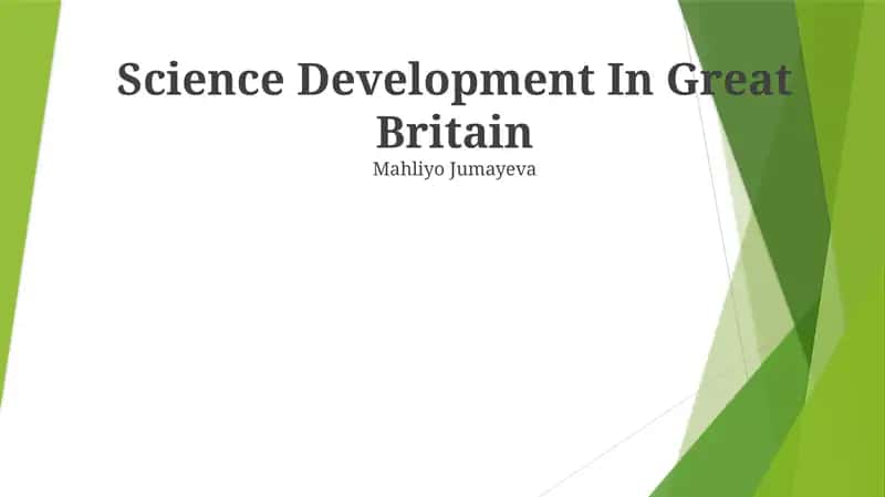Science Development In Great Britain