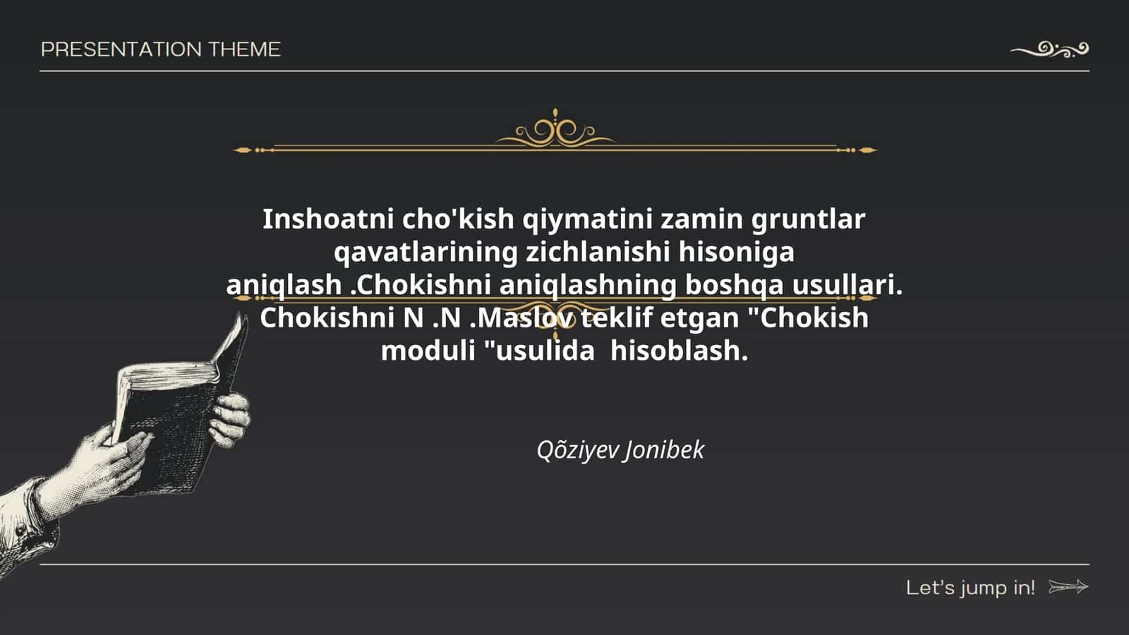 Chokishni qiymatini aniqlash
