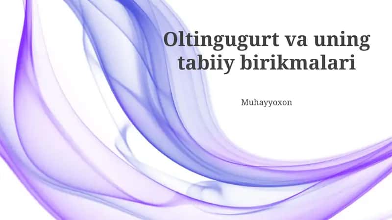 Oltingugurt va uning tabiiy birikmalari