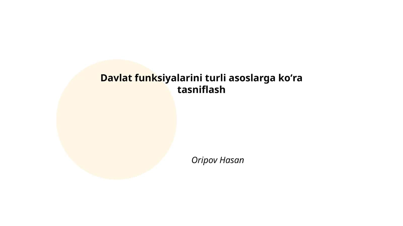 Davlat funksiyalarini turli asoslarga koʻra tasniflash