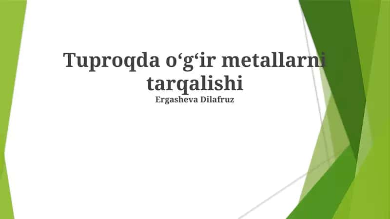 Ogʻir metallarning ifloslanishi bilan bogʻliq ekologik xavflarni va tuzatish strategiyalari