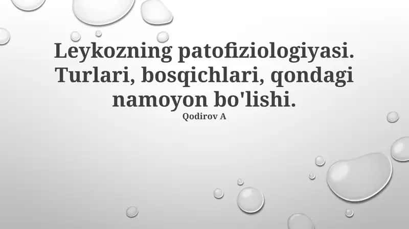 Leykozning patofiziologiyasi