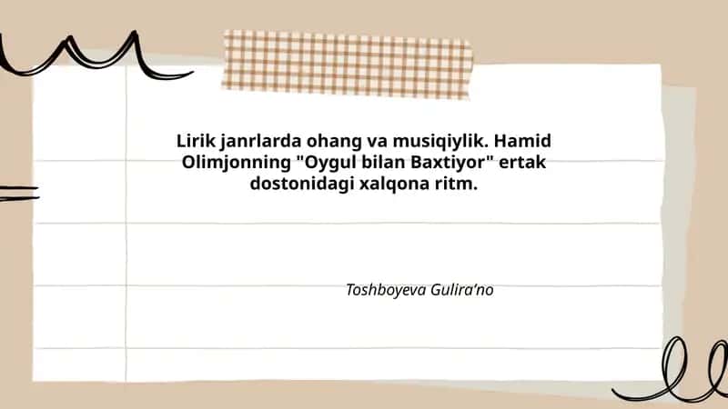 Oygul bilan Baxtiyor