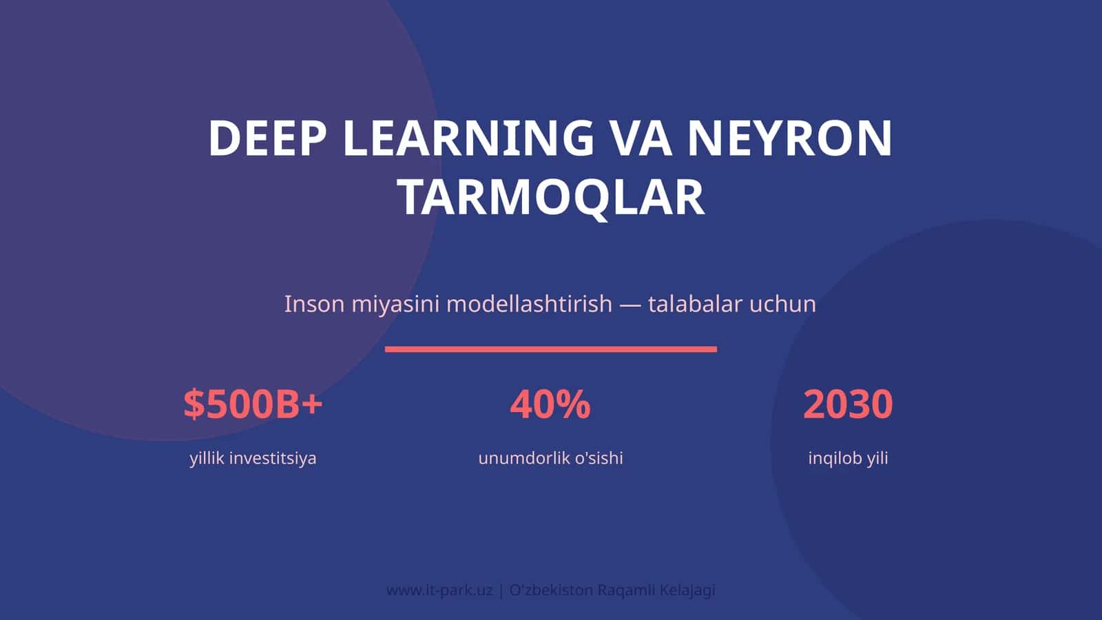 DEEP LEARNING VA NEYRON TARMOQLAR