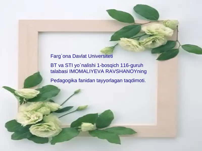Pedagogika fanidan taʼlim