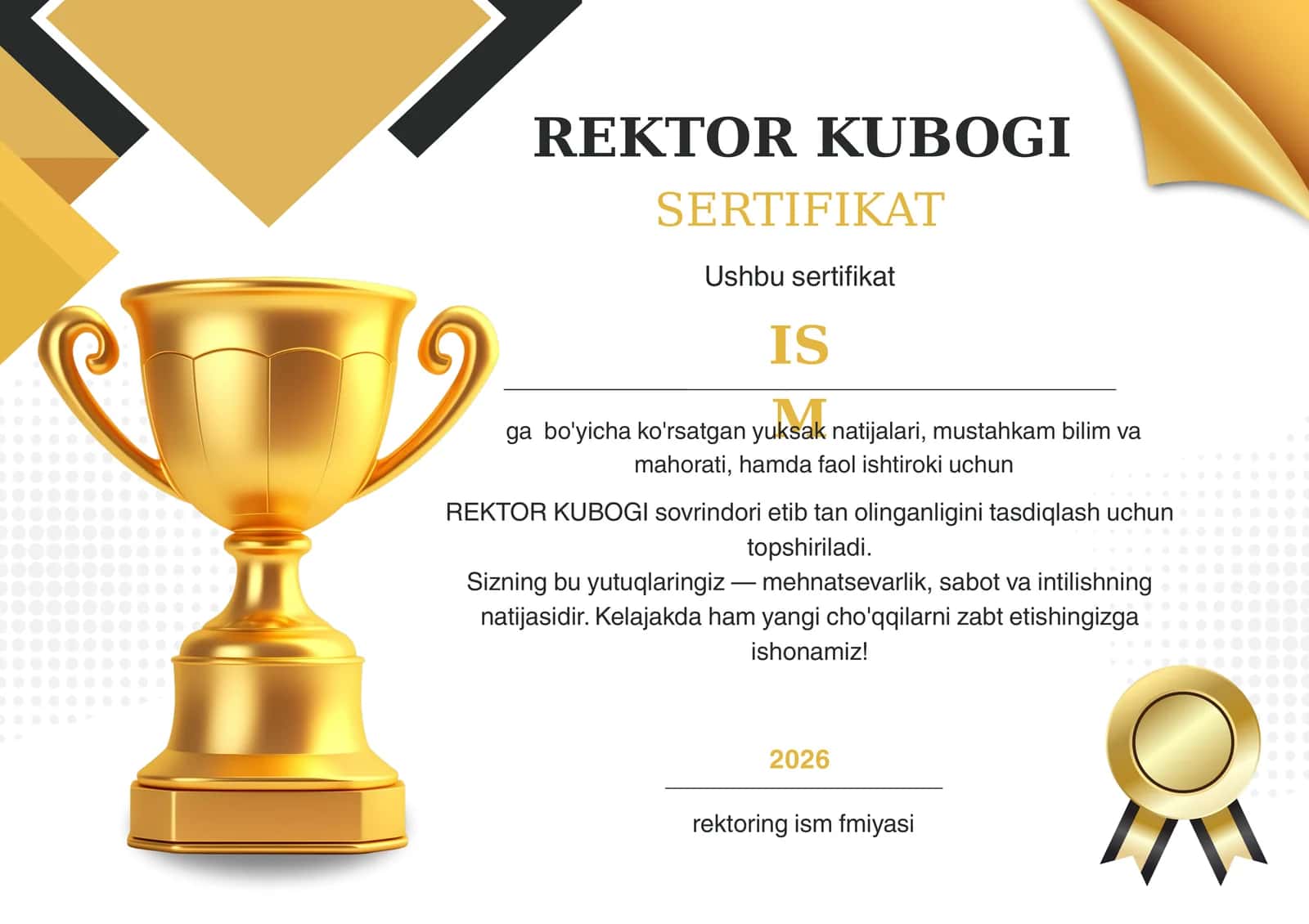 REKTOR KUBOGI SERTIFIKATI