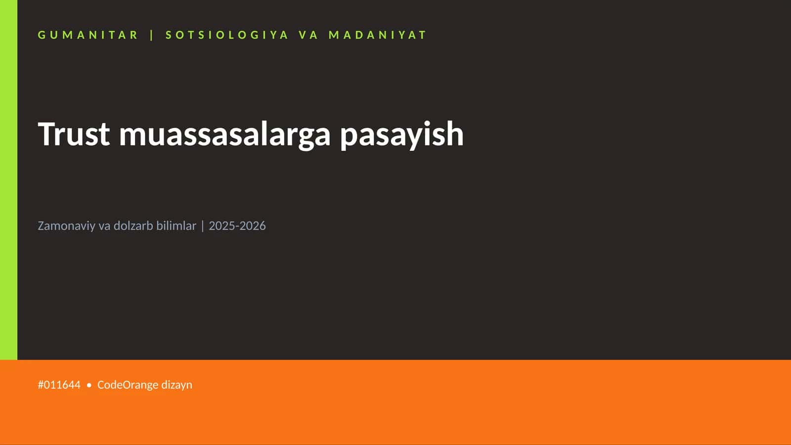 Trust muassasalarga pasayish