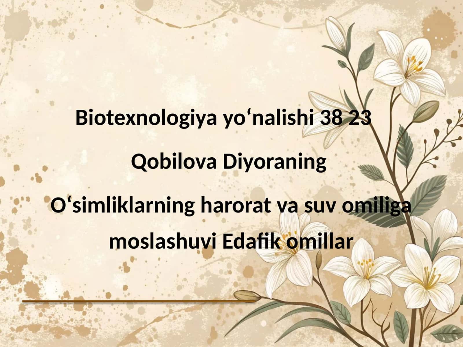Biotexnologiya yoʻnalishi 38 23