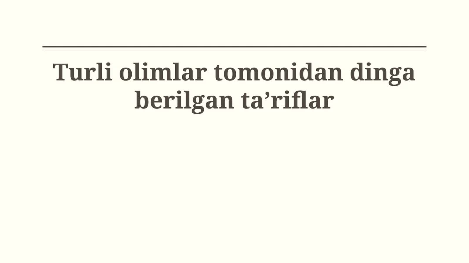 Zamonaviy din ta'riflari