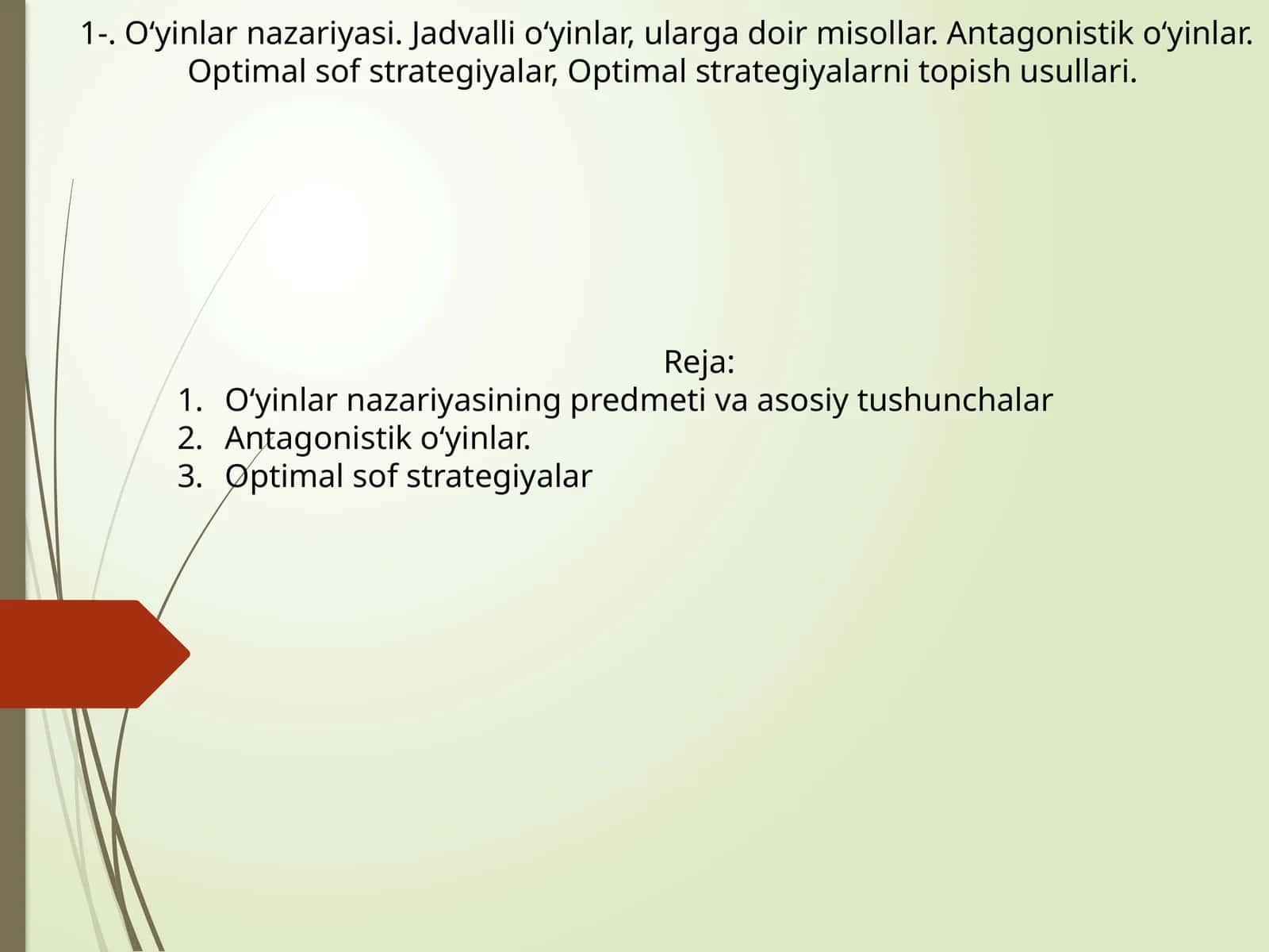 O‘yinlar nazariyasi