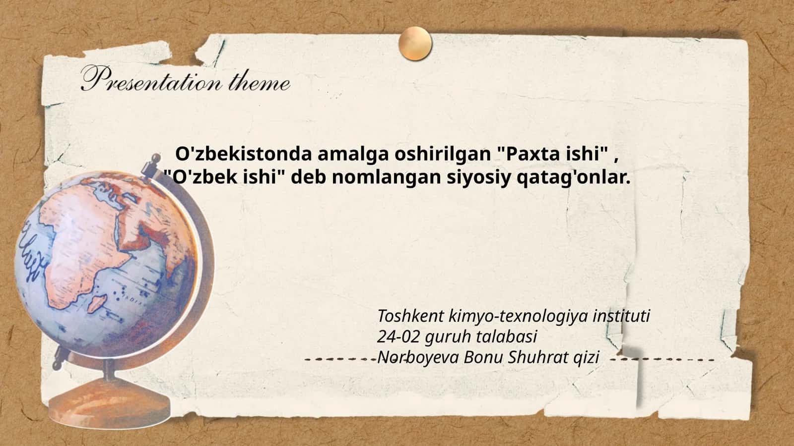 Paxta ishi va O'zbek ishi