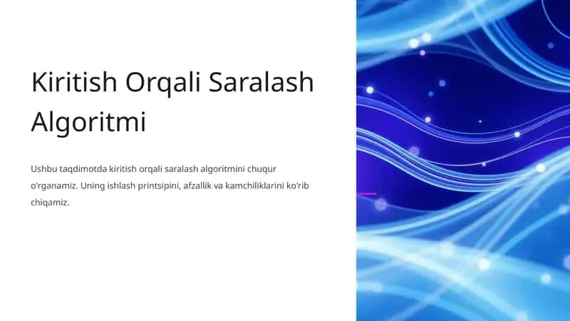 Kiritish Orqali Saralash Algoritmi