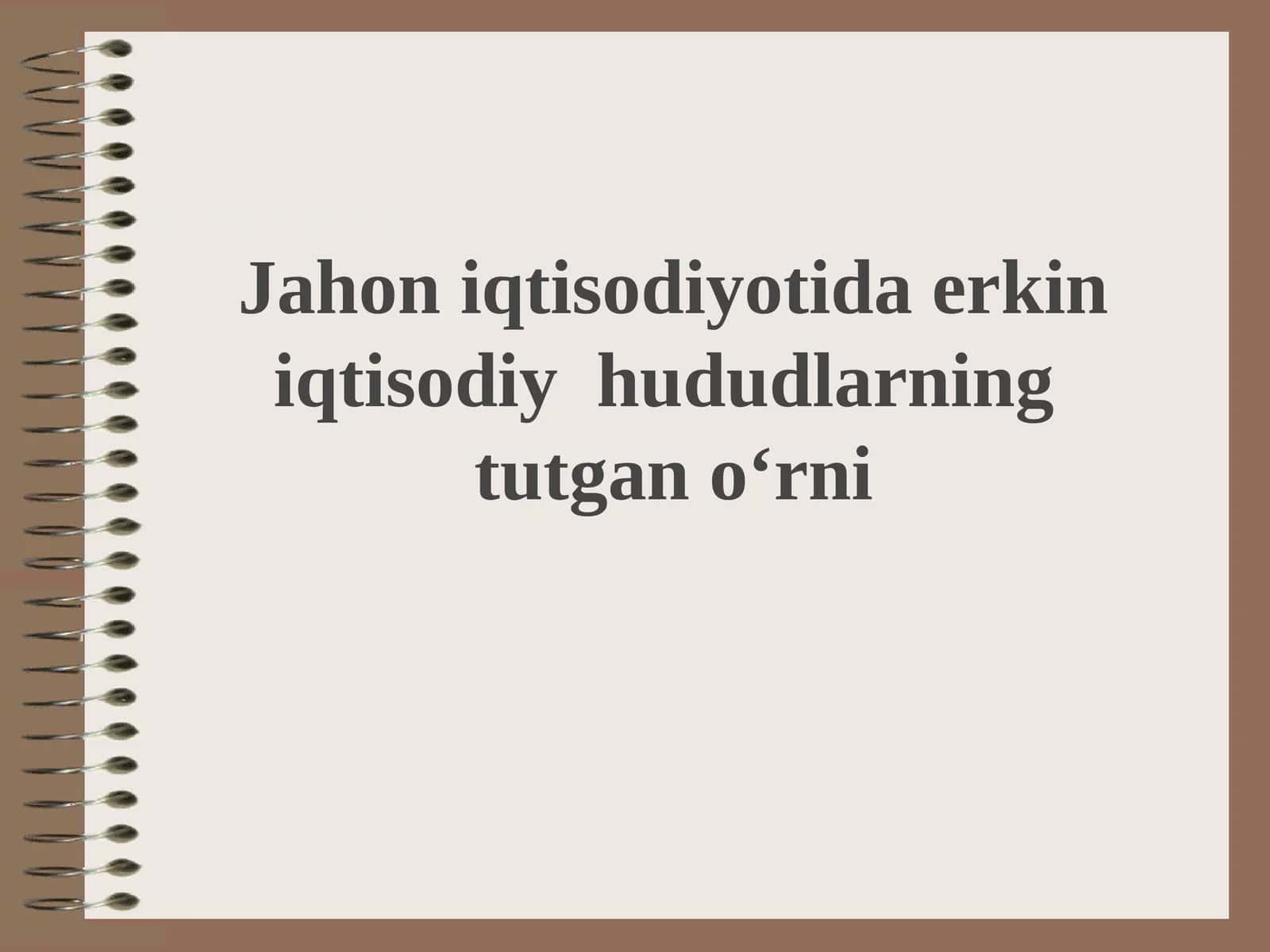Jаhоn iqtisоdiyotidа erkin iqtisоdiy hududlаrning tutgаn o‘rni