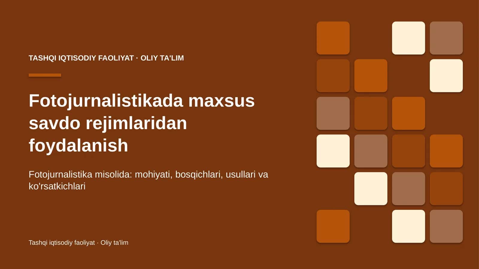 fotojurnalistikada maxsus savdo rejimlaridan foydalanish 6537