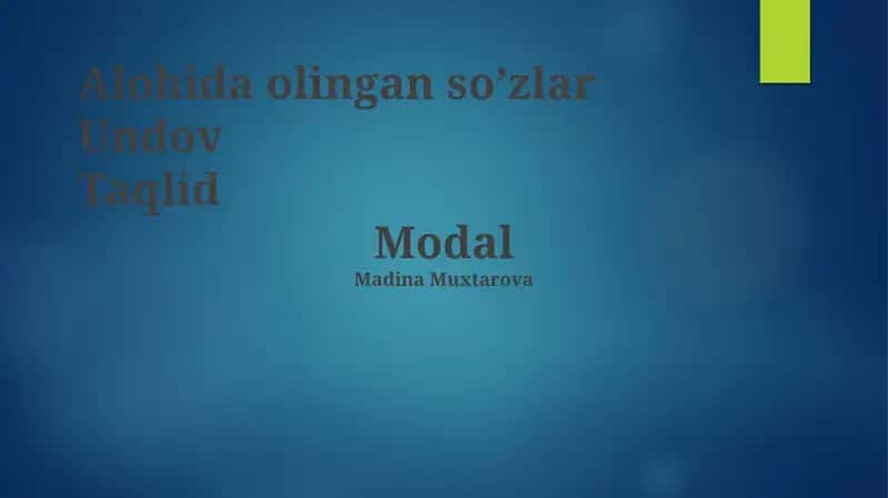 Ovoztaqlid So'zlari
