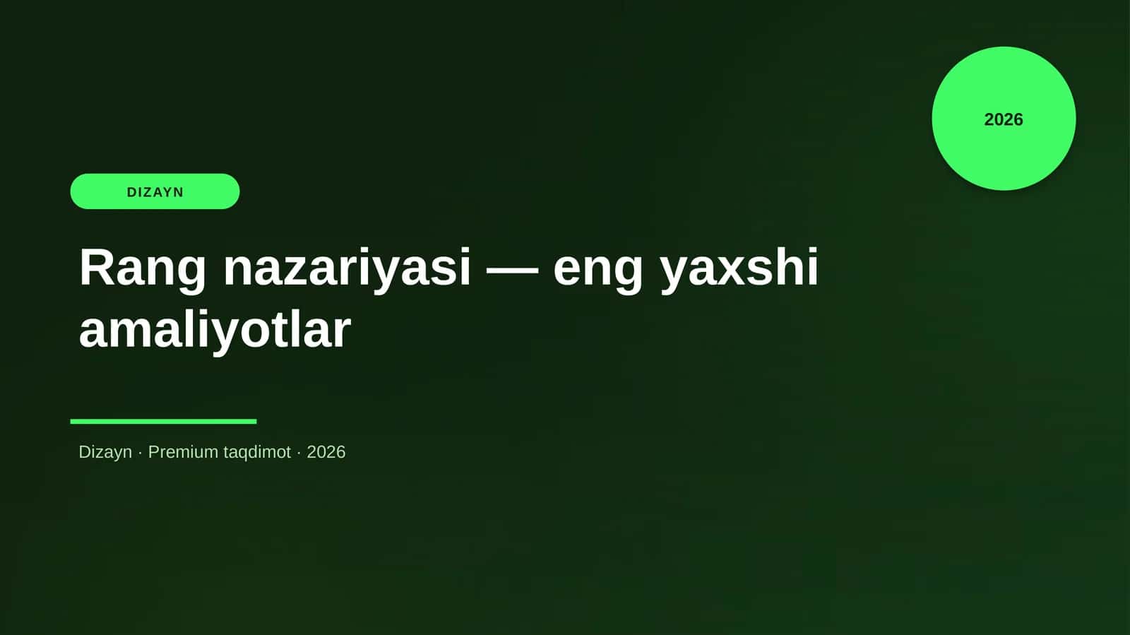 Rang nazariyasi — eng yaxshi amaliyotlar