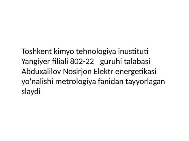 Slayd: Standartlash to'g'risidagi O'zbekiston Respublikasi qonuni