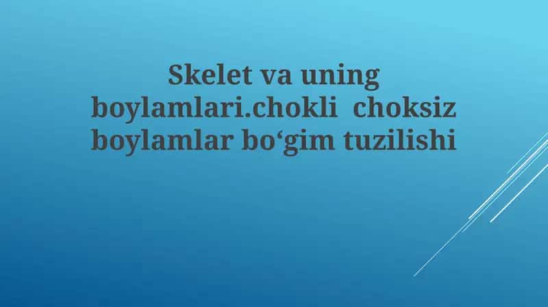 Skelet va uning boylamlari