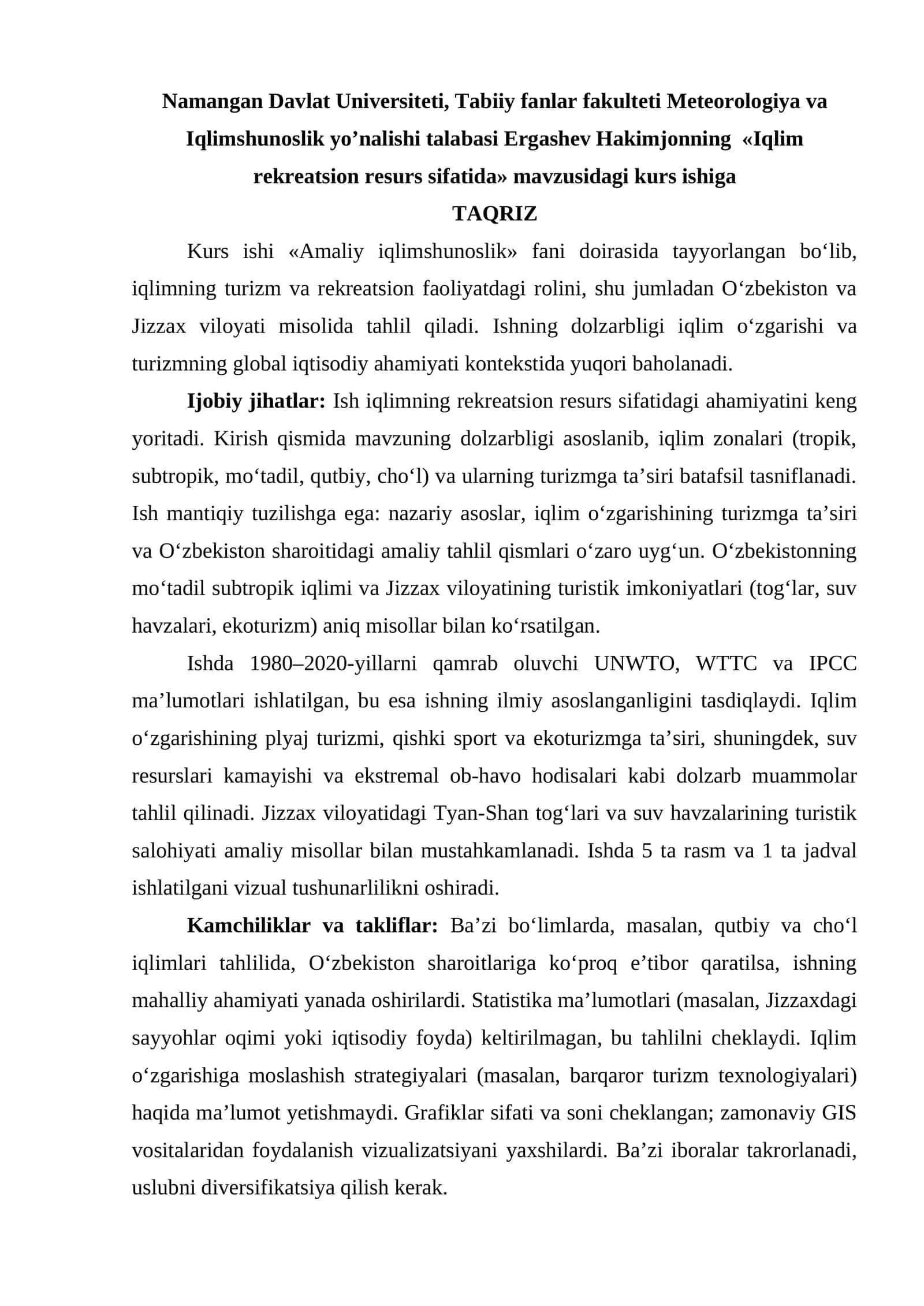Iqlim rekreatsion resurs sifatida