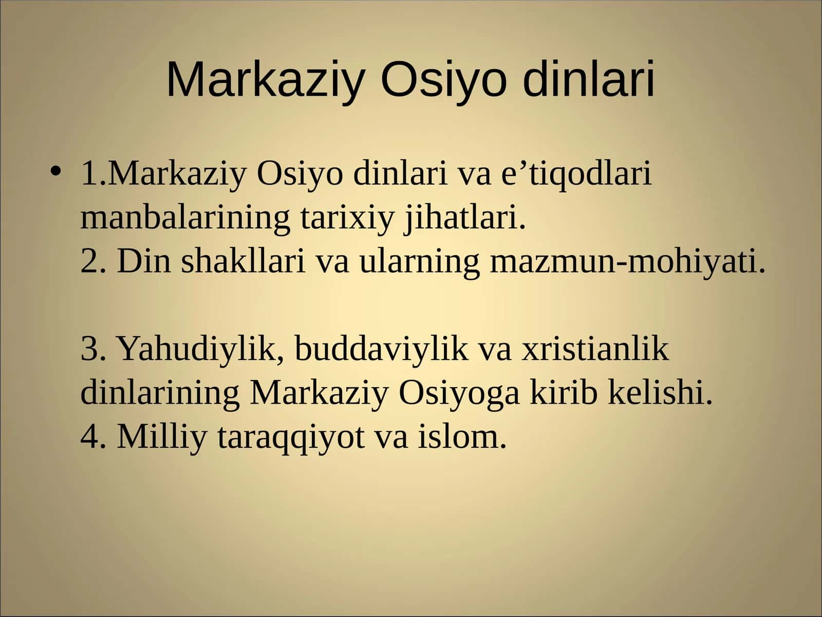Markaziy Osiyo dinlari