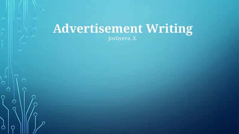 Advertisement Writing