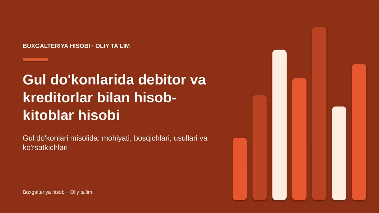 Gul do'konlarida debitor va kreditorlar bilan hisob-kitoblar hisobi