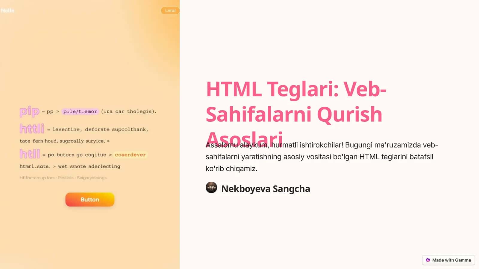 HTML Teglari: Veb-Sahifalarni Qurish Asoslari