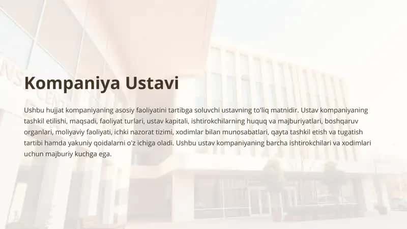 Kompaniya Ustavi