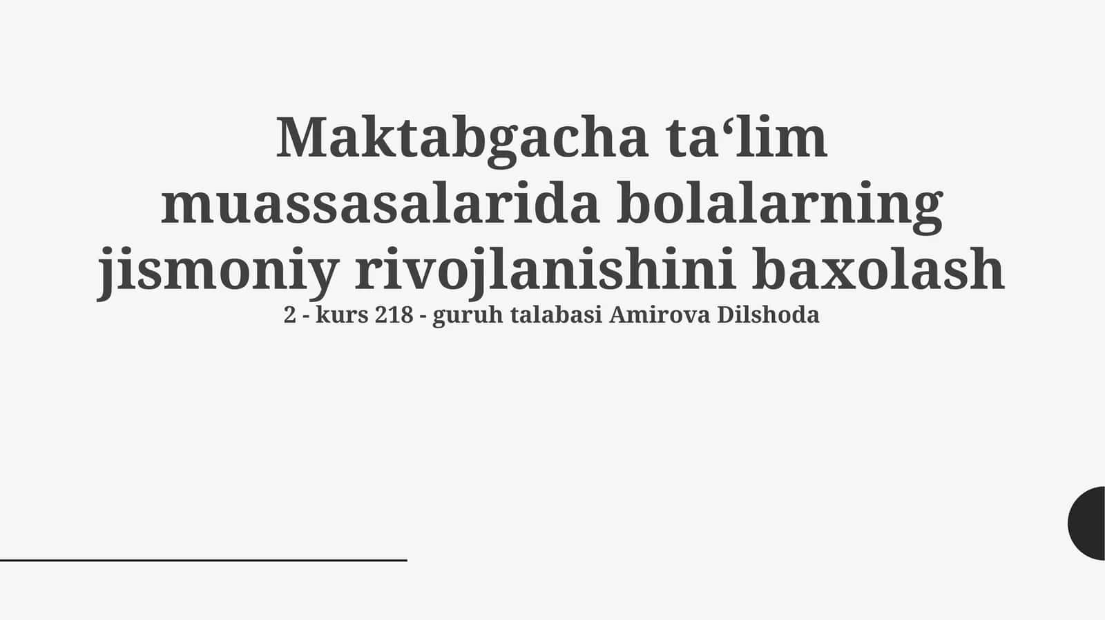 Jismoniy rivojlanish tushunchasi