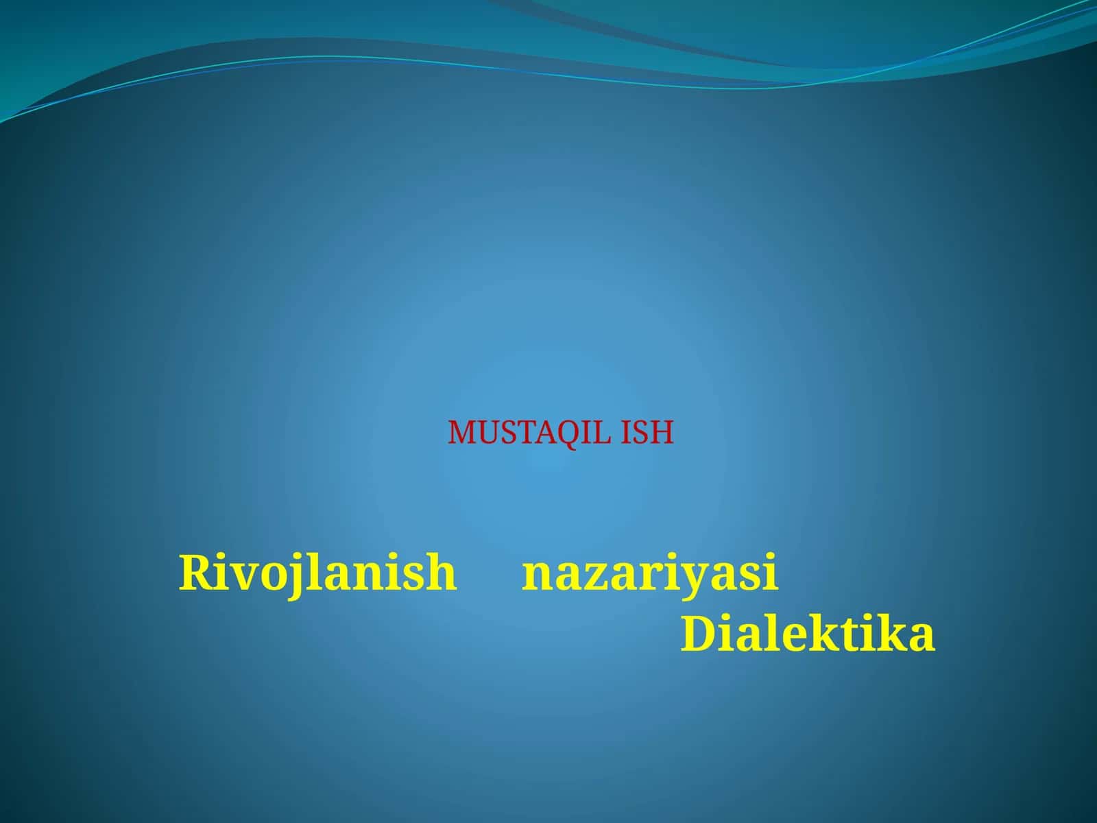 Rivojlanish nazariyasi