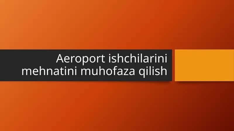 Aeroport ishchilarini mehnatini muhofaza qilish